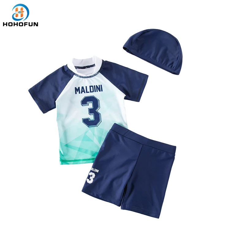 Baby Boy Swimwear 3 Pcs Set Bathing Surfing Suit Kids Long Sleeve Cartoon Beach Wear Children's Swimsuit for Toddler Boys 2-7T