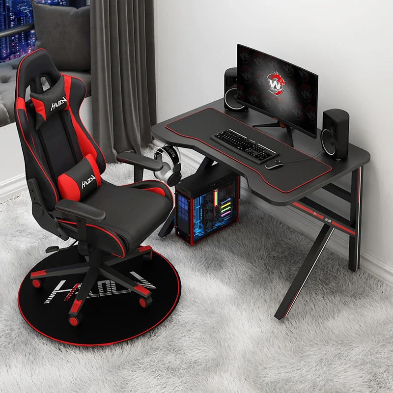 Игровой стол K для компьютера Белый компьютерный Бытовой простой Рабочий Черный