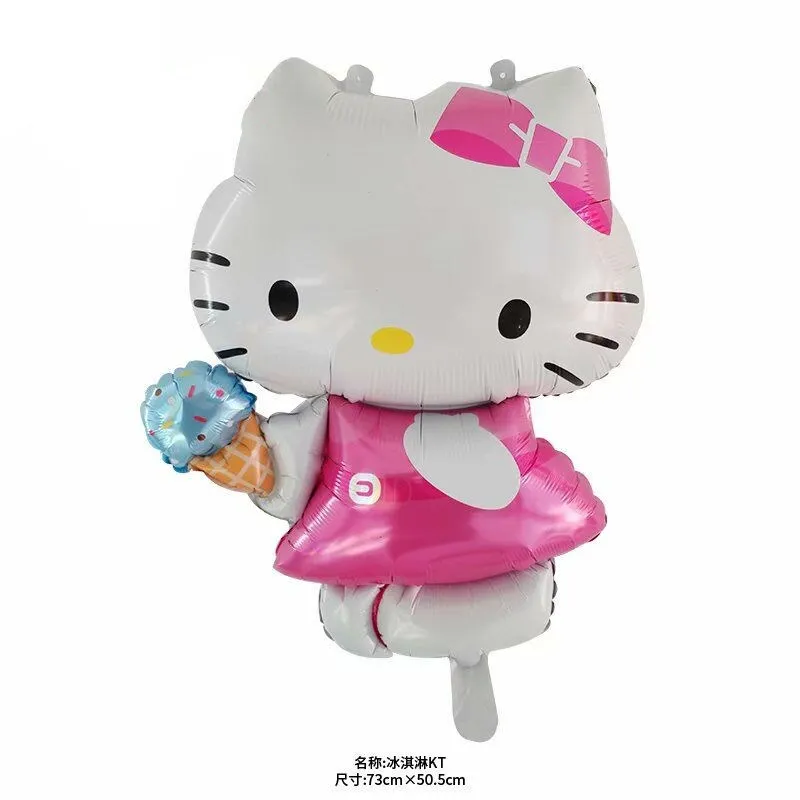 Украшения для дня рождения Hello Kitty воздушные шары из фольги в виде кошки круглый - Фото №1