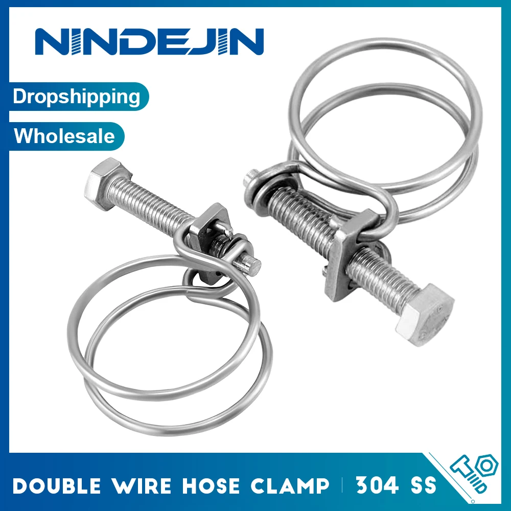 

Регулируемый двойной зажим для шланга 12-160 мм с шестигранным болтом, зажим для труб из нержавеющей стали для насоса для бассейна, фитинг для рыбы