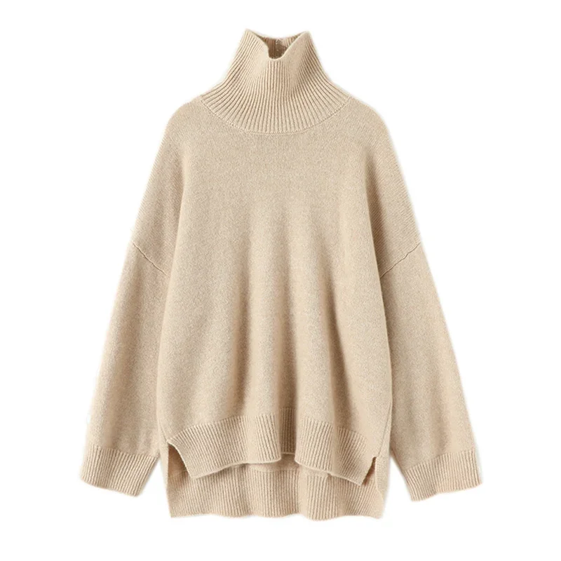 Алига Перука модный свитер с высоким воротником из 100% кашемира заниженными