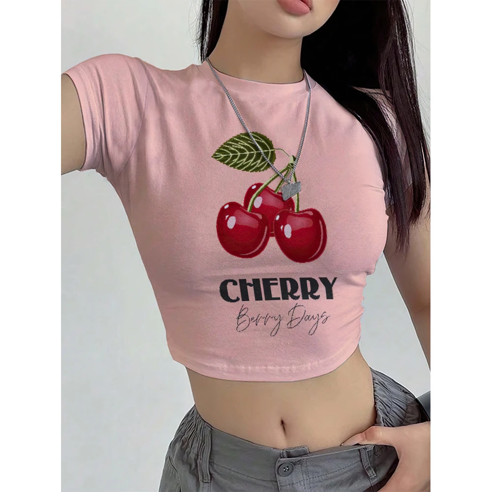 Женская облегающая короткая футболка летний пикантный укороченный топ с круглым