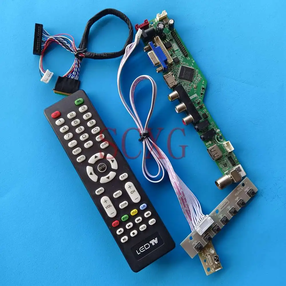 Светодиодная плата контроллера ЖК-дисплея, DIY комплект, подходит для Φ аналогового ТВ сигнала 1366 768 HDMI-совместим с VGA AV USB 15,6 "Матрица 40 Pin LVDS