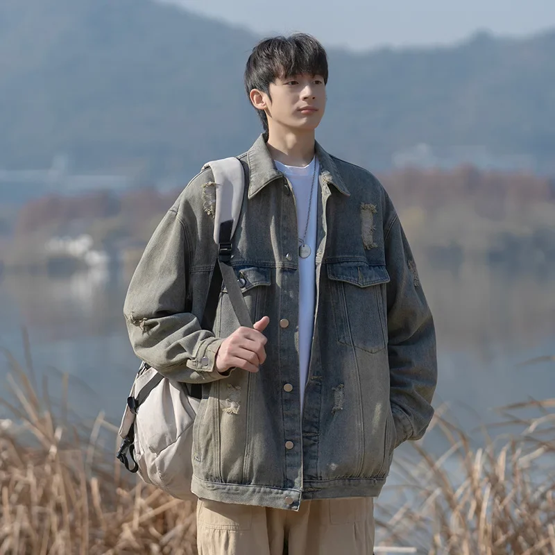 Джинсовая куртка Cityboy мужская свободного кроя винтажная модная брендовая одежда