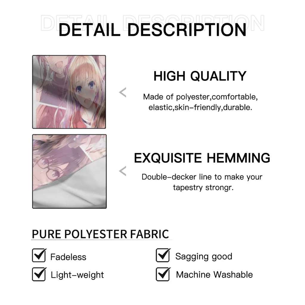 Настенный гобелен с аниме девушкой геройская прохожий японское кавайное