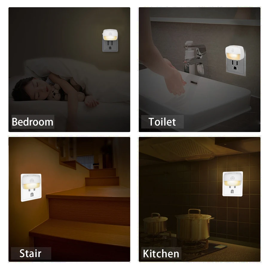Motion Sensor LED Night Light EU Plug In 220V Mini Night Lights for Home Bedroom Corridor Lighting Staircase WC Bedside Lamp images - 6