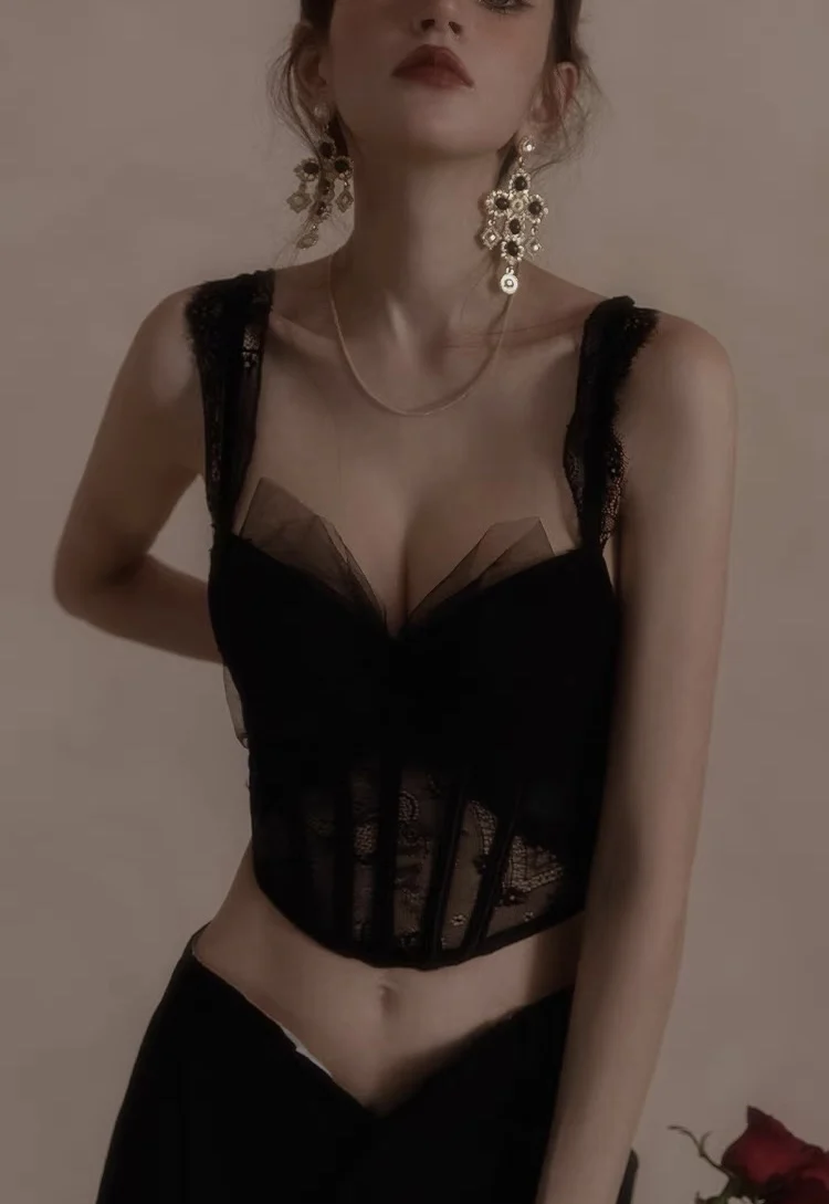 Летнее женское нижнее белье кружевной марлевый сексуальный французский жилет на