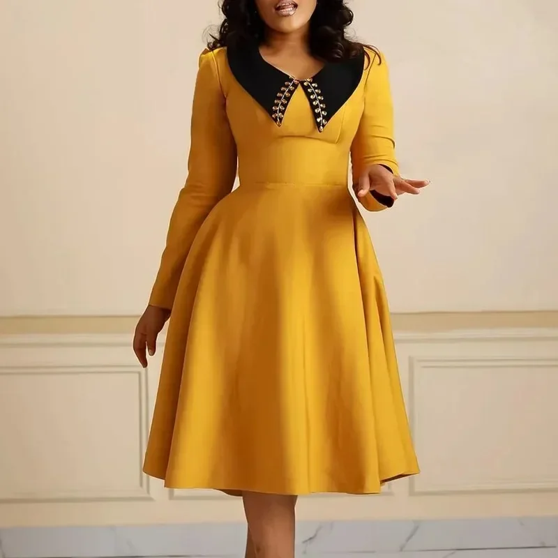 Африканское платье для женщин Boubou женское однотонное Дашики с длинным рукавом