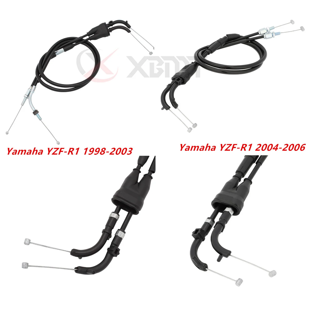 Motorcycle Throttle Cable Set For Yamaha YZF-R1 YZF R1 YZFR1 1998 1999 2000 2001 2002 2003 2004 2005 2006