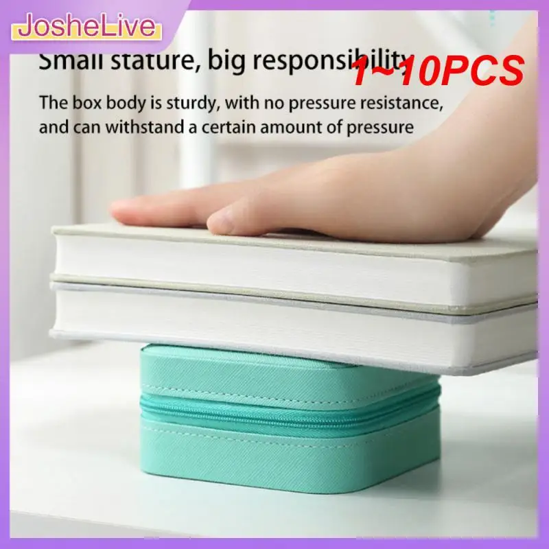 

1~10PCS Jewelry Storage Box Jewelry Organizer Earrings Necklace Ring Storage Jewelry Box Portable Waterproof Leather Zipper
