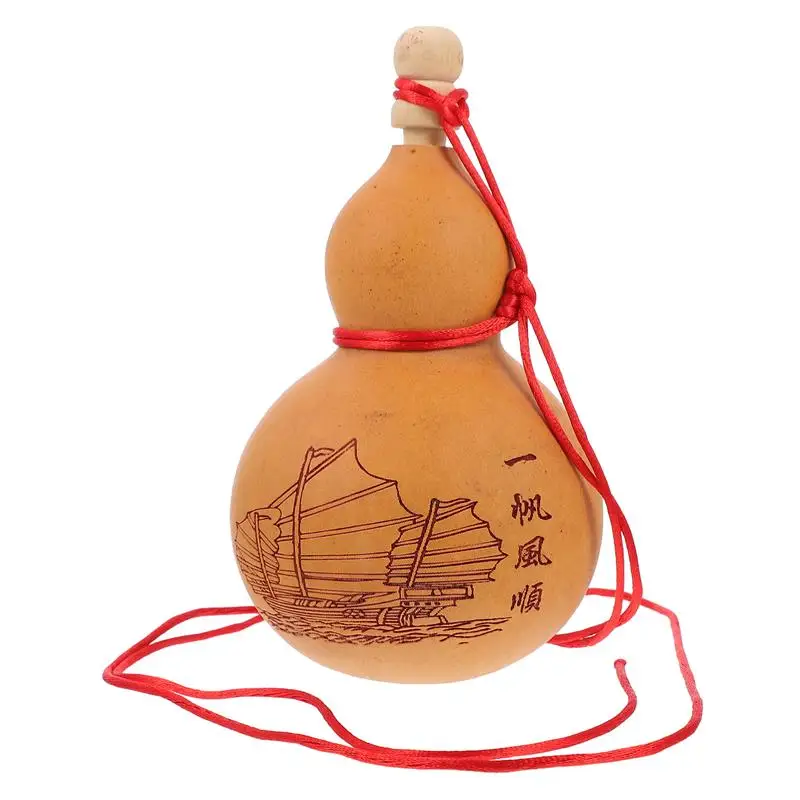

1 Pc Decorative Wine Gourd With Stopper And Gossip Carved Gourd (Khaki)