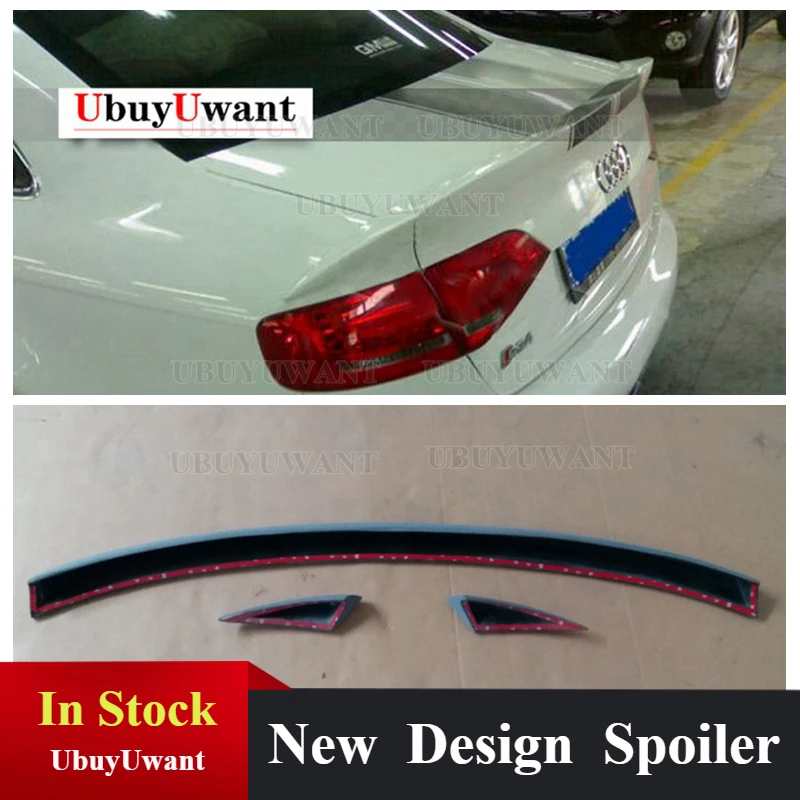 

Высококачественный спойлер для багажника автомобиля Audi A4 B8 2009 2010 2011 2012 из полиуретана, неокрашенный, праймер цвета (3 шт.)