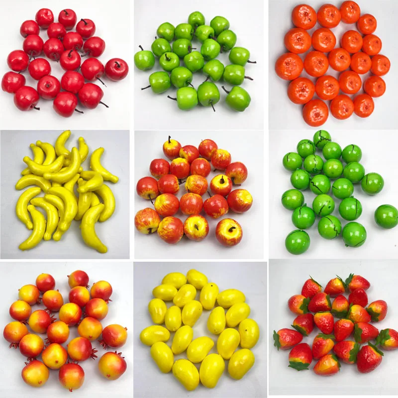 

20Pcs Mini Simulation Fruit Simulation Vegetable Set Home Decoration Ornament Crafts Food Photography Props
