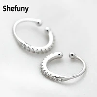 925 sterling silver ear cuff cubic zirconia non piercing ear clips fake cartilage earrings clip for women fine jewelry party