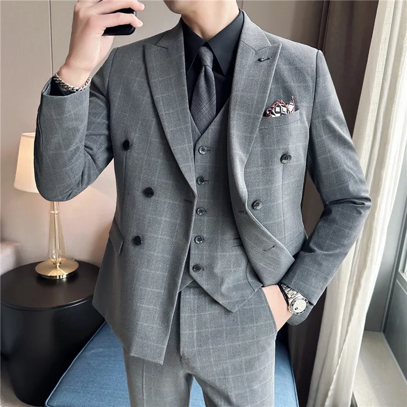 Мужской Комплект из трех предметов: пиджак жилет и брюки