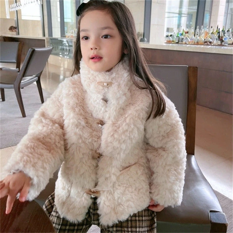 

Girls Baby's Kids Coat Jacket Outwear 2022 Fuzzy Velvet Thicken Winter Autumn Overcoat Top Outdoor Party Teenagers Children's Cl