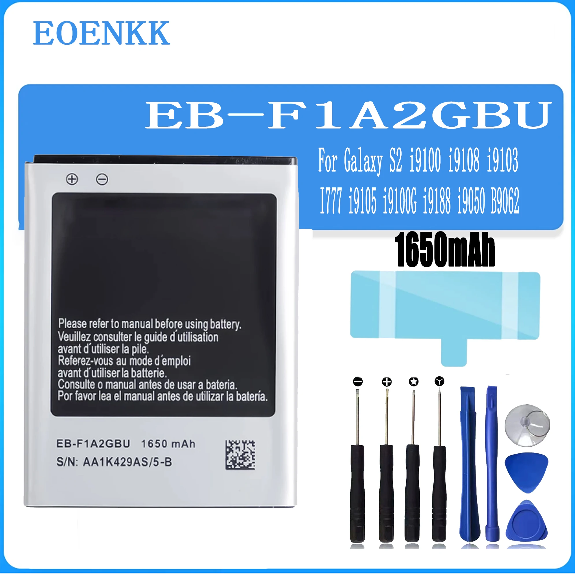 EB-F1A2GBU Battery For Samsung Galaxy S2 i9100 GB/T18287-2000 i9105 i9100G i9188 i9050 B9062 Original Capacity Batteries Bateria