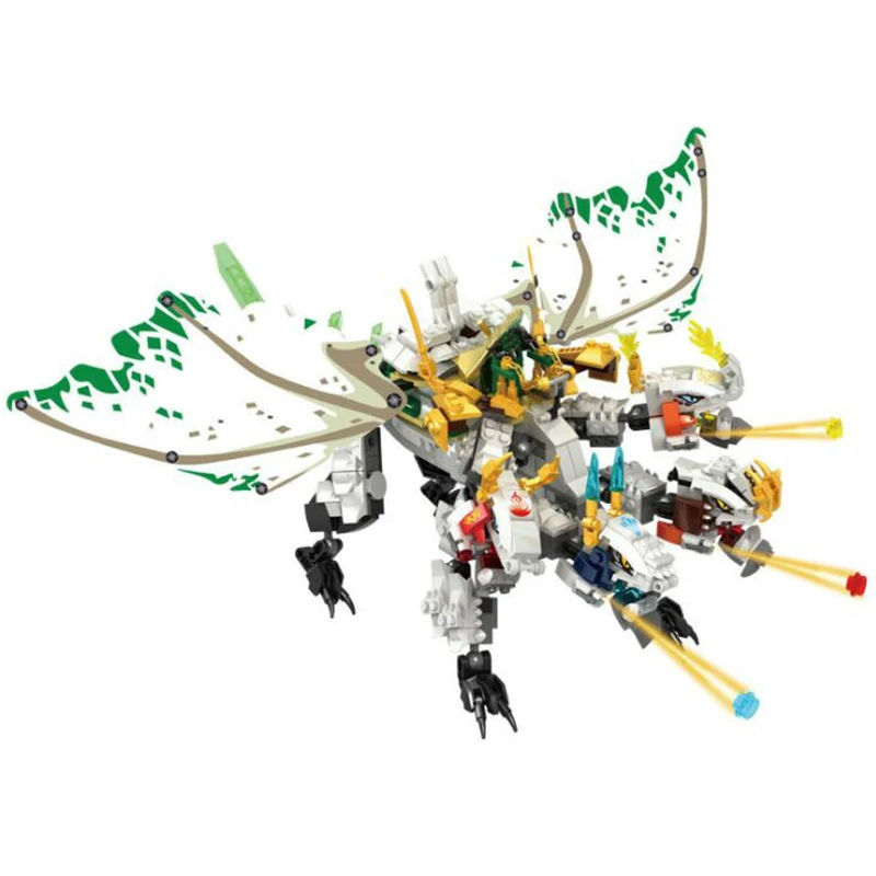 

Ninja The Ultra Dragon Movie Flying Mecha Dragon Transformation DIY Building Block Sets Compatible Ninjagoed Toys