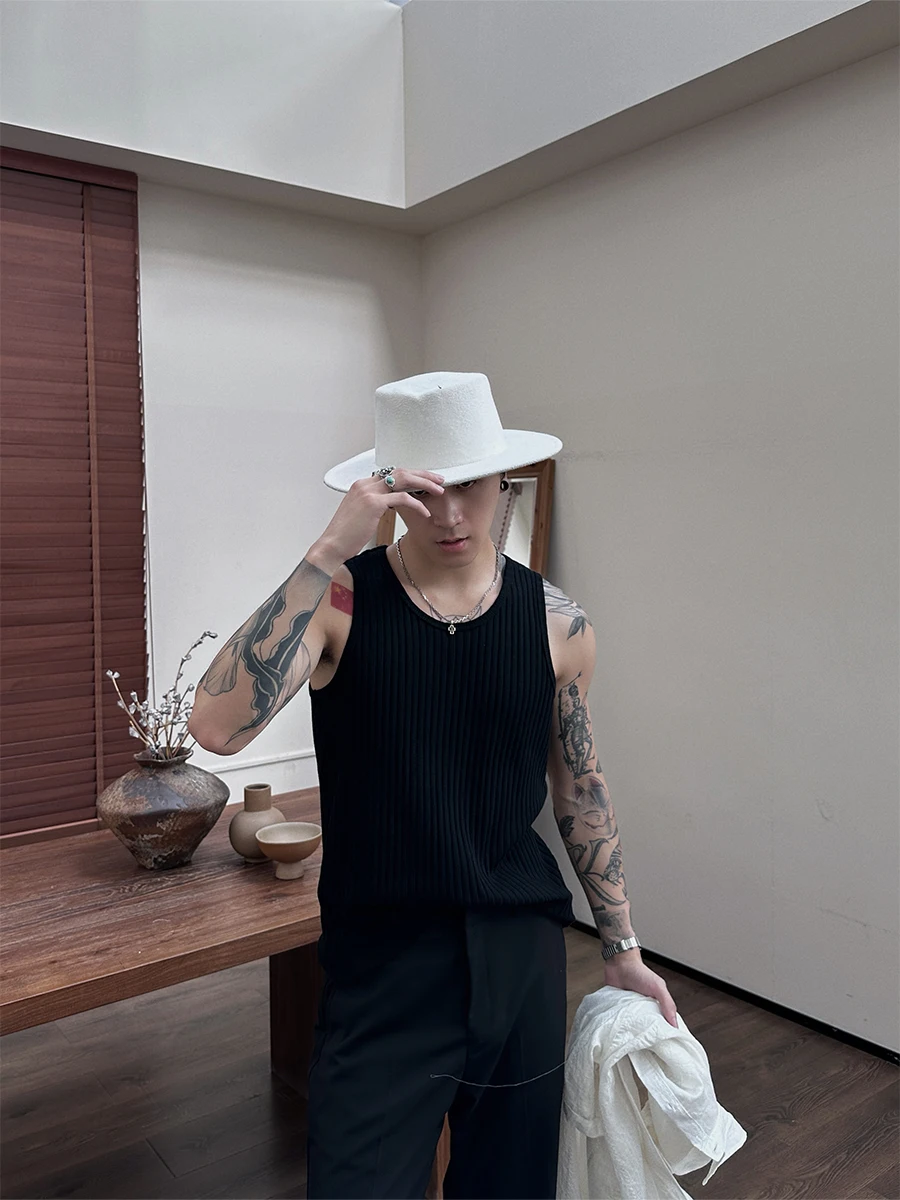 ACB Love to Wear Жилет с большим вырезом в тонкую полоску Мужская летняя футболка без