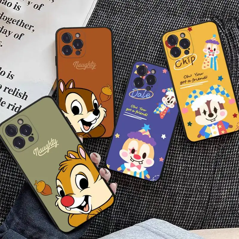 

MINISO Chip 'n' Dale Phone Case Silicone Soft for iphone 14 13 12 11 Pro Mini XS MAX 8 7 6 Plus X XS XR Cover
