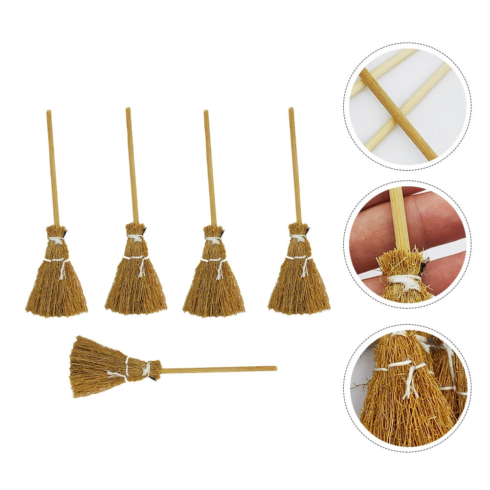 

5Pcs Broom Craft Broom Miniature Broom Broom Wizard Accessory for Costume Party Accessories