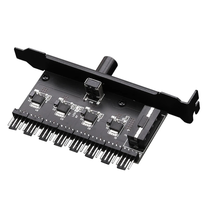 

HOT-12V Fan Governor 4D Power Supply Universal 4Pin 3Pin 1 to 8 Way Speed Controller Adapter Cooling Fan Hub PC Case