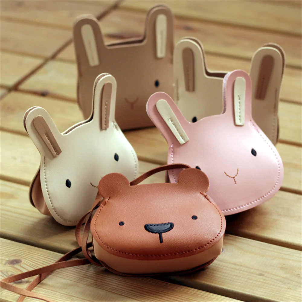 

Cartoon Animal PU Leather Shoulder Bag Cute Bear Cross Body Messenger For Children Soft Bunny Kids Toddler Girl Boy Purse