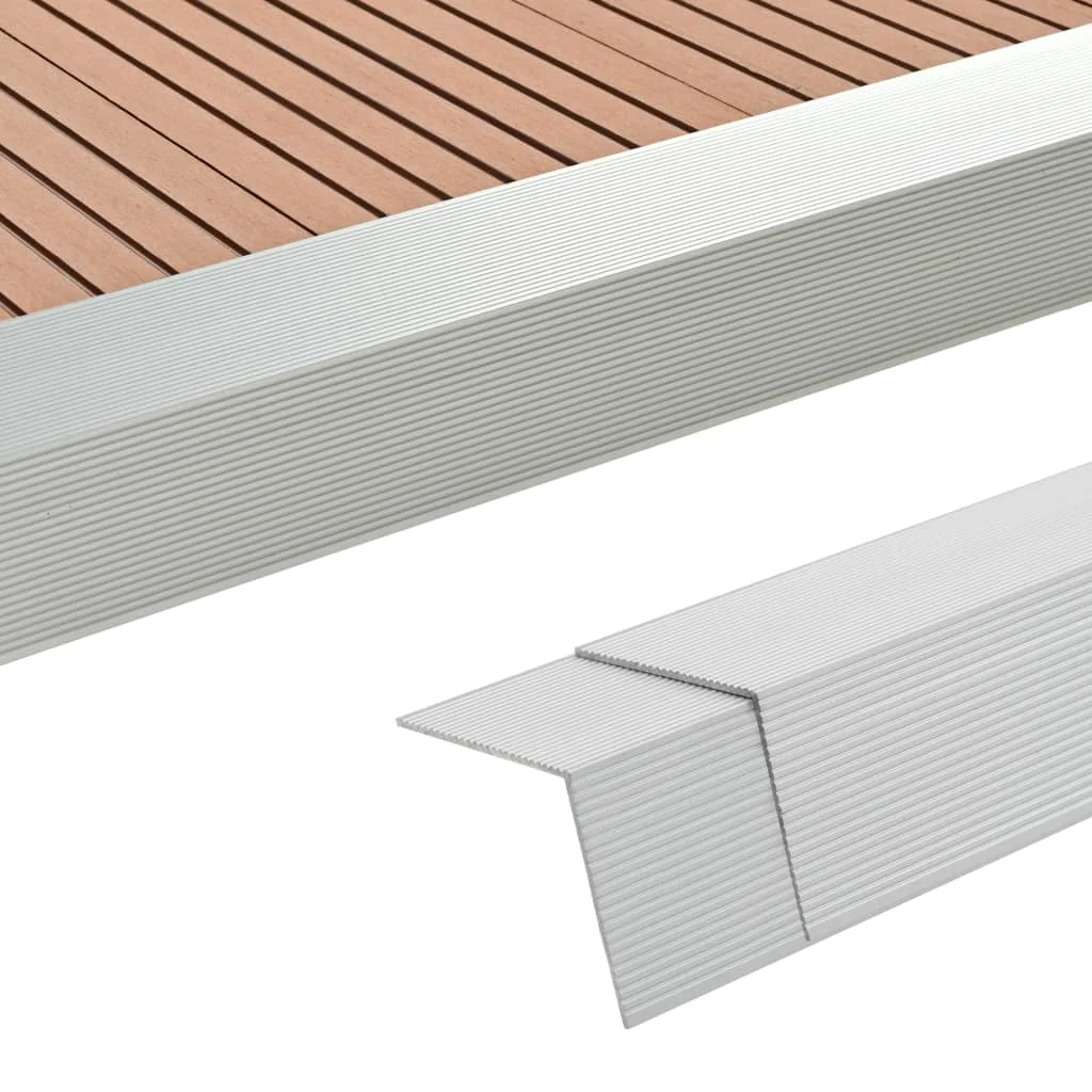

5 pcs Decking Angle Trims, Aluminium Decking Boards & Tiles, Home Decoration Silver 170 x 5.5 x 4.5 cm