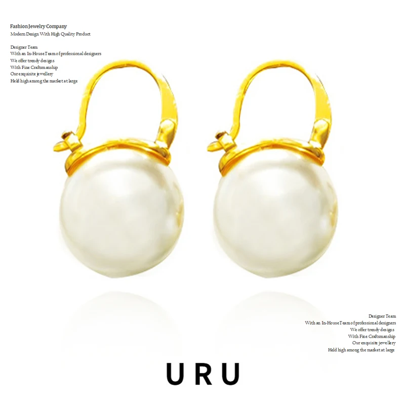 

Women Jewelry Round Pearl Earrings Popular Style Hot Sale Vintage Temperament Elegant Women Earrings For Celebration Gifts