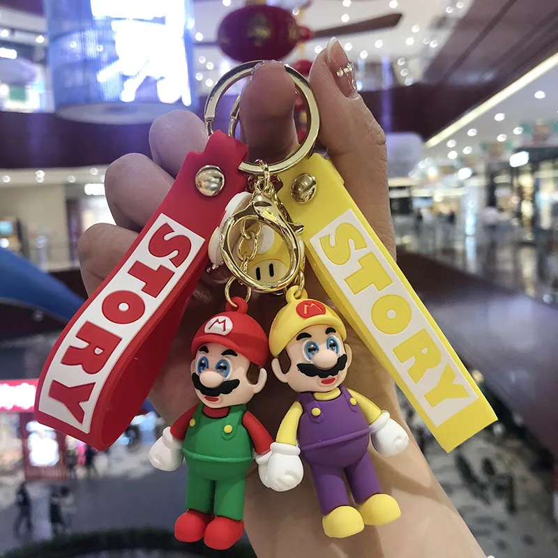

Super Mario Game Fiugre Keychain Mario Luigi Bros Novelty Cute Bag Decoration Car Pendant Collection Ornaments Kis X-mas Gifts