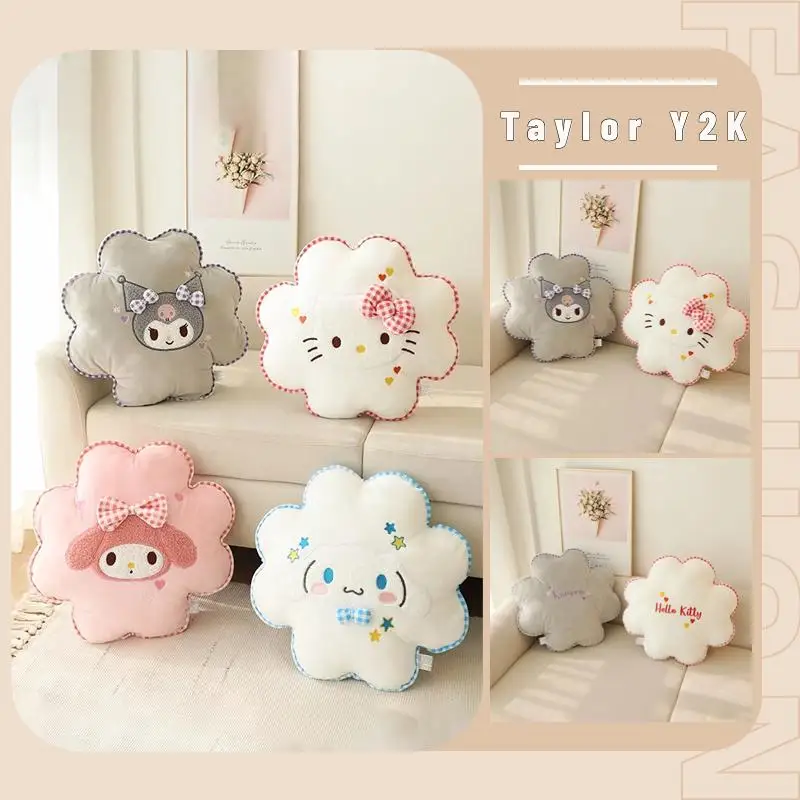 

45cm Sanrio Hello Kitty Throw Pillow Anime Figure Kuromi Cinnamoroll My Melody Sofa Seat Cushion Cartoon Kawaii Nap Pillow