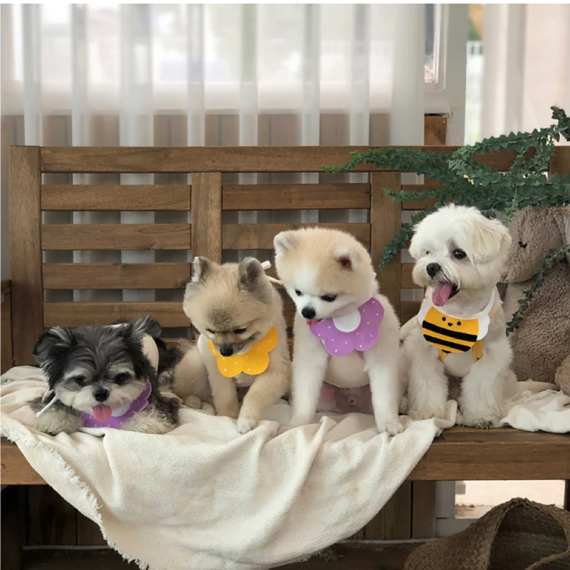 

Cute Dog Bandana Scarf Korea Cute Dog Smiling Bib Pet Bunny Saliva Towel Ins Bib Dogs Cats Bibs Pet Grooming Accessories