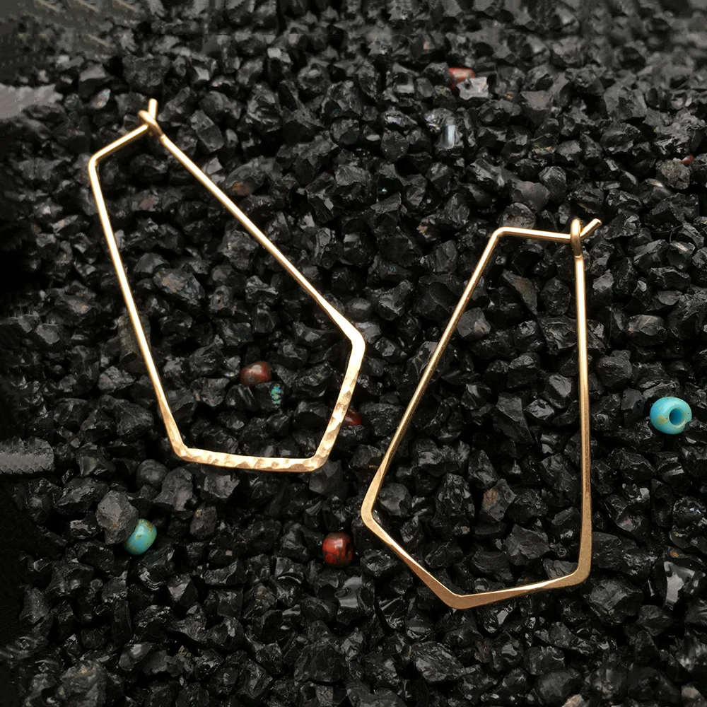 

Big Triangle Hoop Earrings Gold Filled Vintage Jewelry Boho Orecchini Brinco Oorbellen Pendientes 925 Silver Earrings For Women