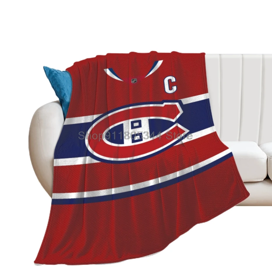 

Canadian Ice Hockey Blanket, Soft and Warm Throw with 3D Printing, Winter Bedding