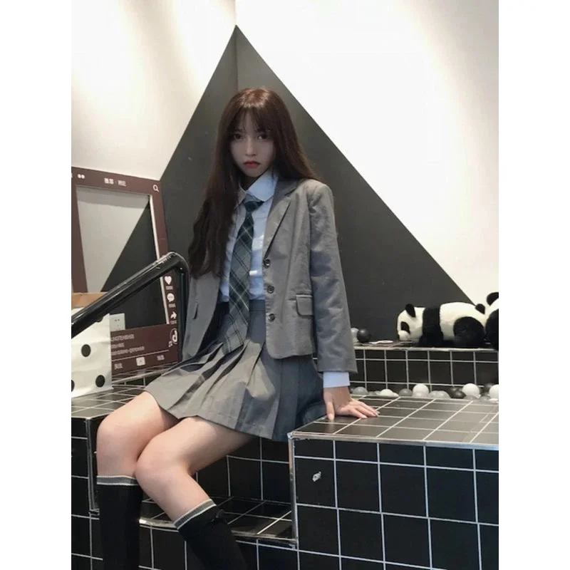 Xgoth Girl JK костюм комплект из 3 предметов для женщин корейский шикарный винтажный