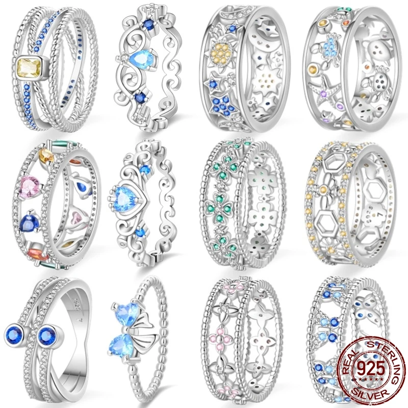 Оригинальное кольцо из настоящего серебра S925 пробы в простом ретро-стиле с