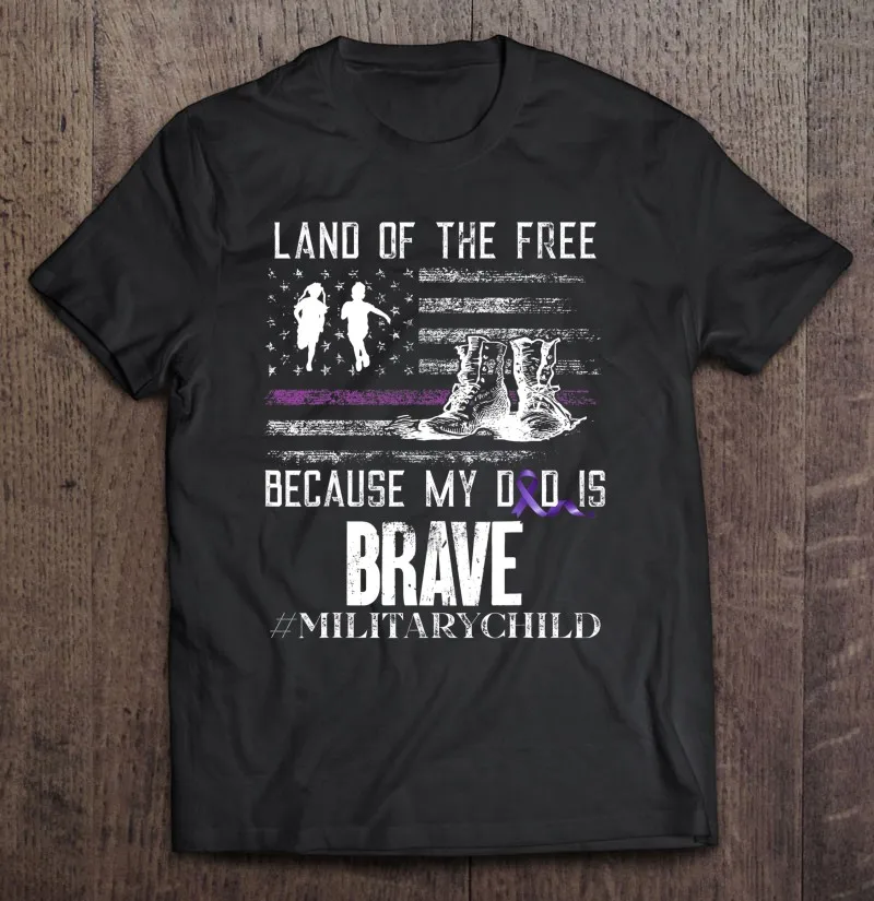 

Футболка мужская с надписью «Land Of The Free», винтажная детская футболка в стиле милитари «Мой папа храбрости»