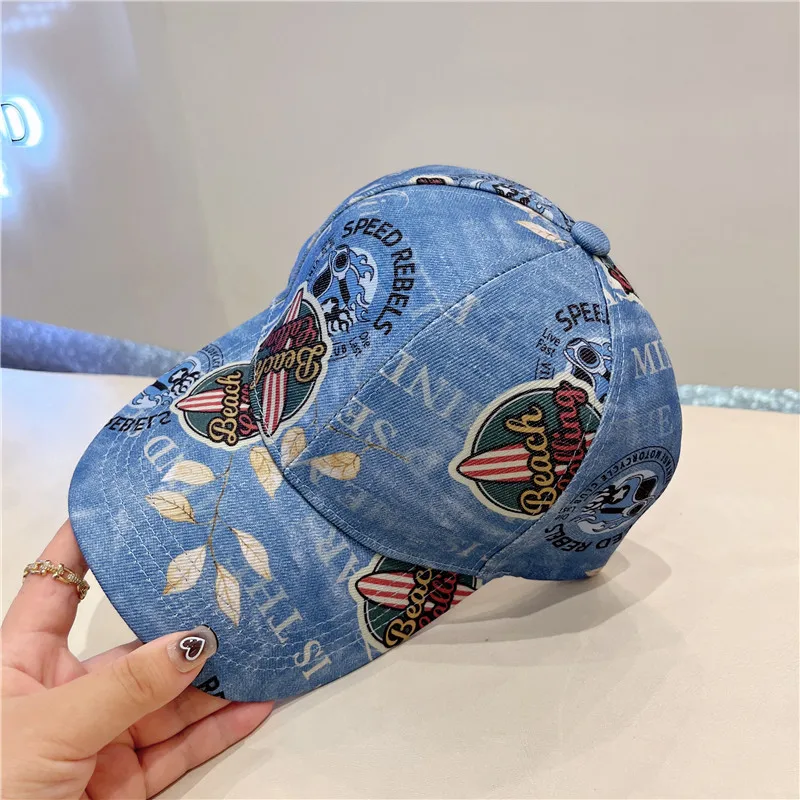 

Baseball Cap Female Summer New Fashion Letter Denim Style Street Trend Couple Youth Men's Peaked Cap