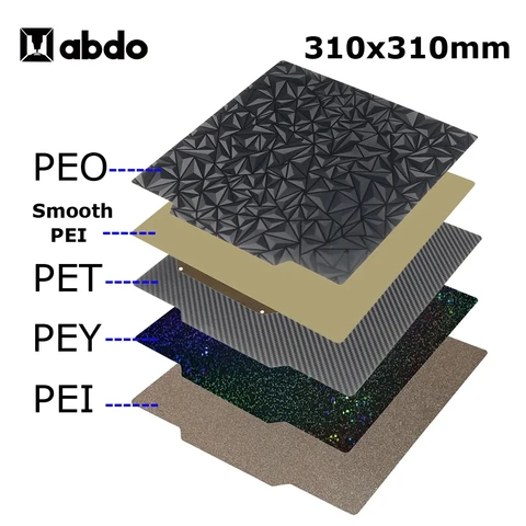 Магнитная пластина PEI PEO PEY PET для кронштейна 3D принтера CR10 CR10S 310x31 0 мм, пружинный стальной лист для артиллерии Sidewinder x1 x2