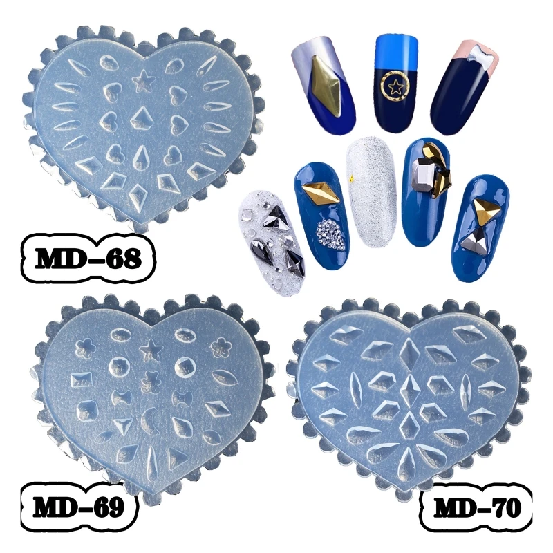 Different DIY 3D Silicone Nail Art Decortive Design Mold Nail Art Making Tools Mould Kit Flower Star Heart Leaf Mold X3UD