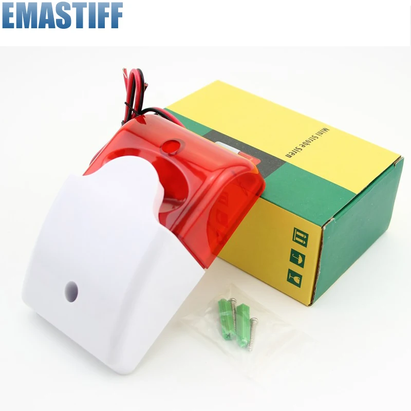 

Promote Wired Strobe Siren 9-12V Sound Flash Light Alarm Horn Burglar Anti Thief for Home House Security System