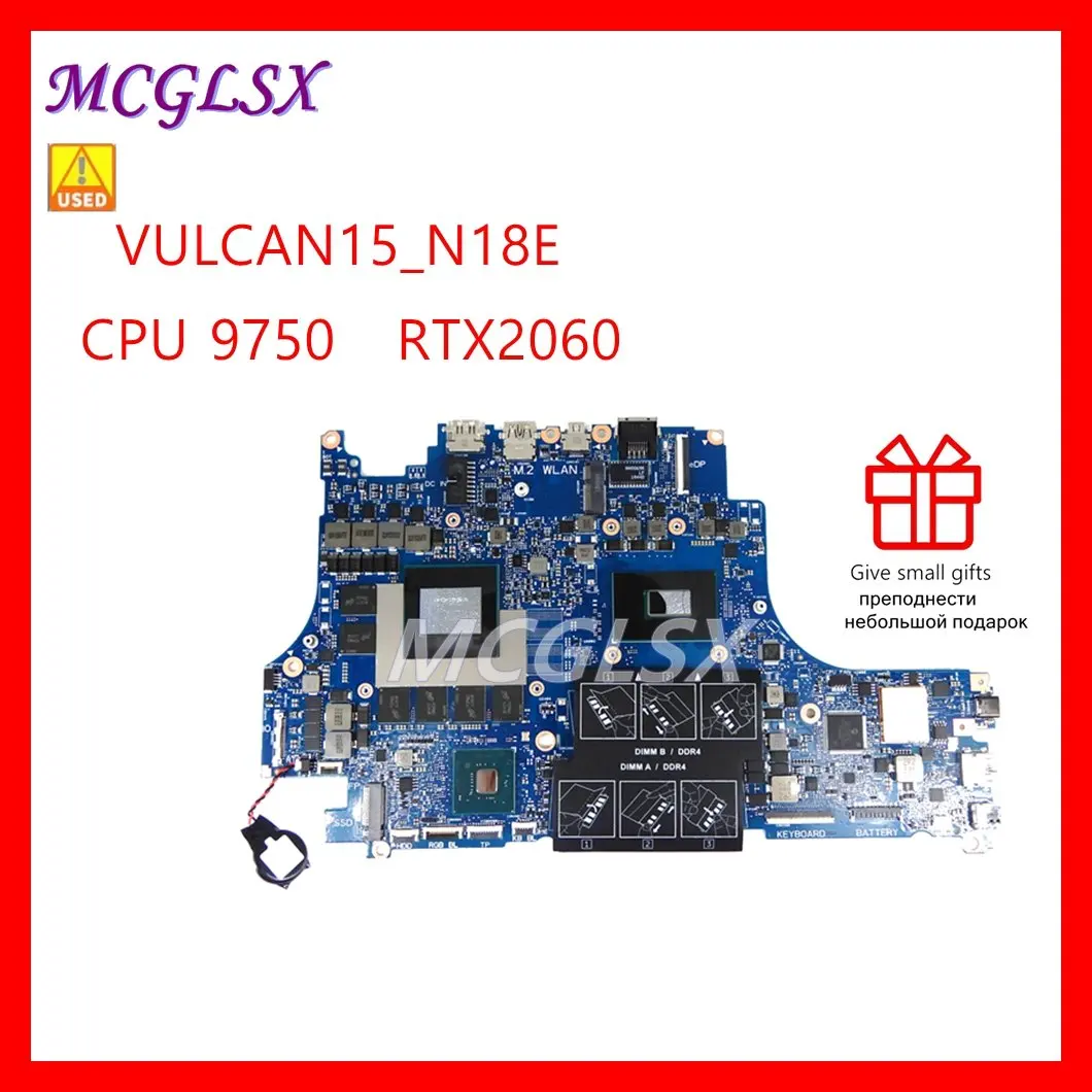 

CN 0G17MW / 0CNDTP VULCAN15_N18E i7-9750 CPU RTX2060 GPU Mainboard For DELL G5 15 5590 Laptop Motherboard Tested Working Used