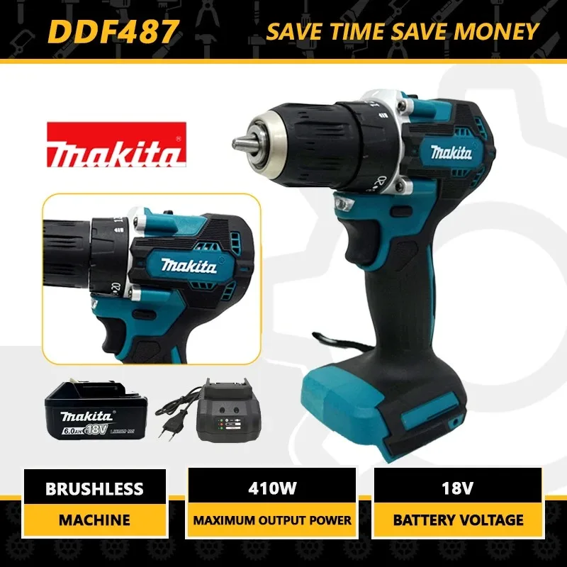 Makita DDF487 akumulatorowa wiertarka elektryczna 18 В LXT с высоким крутящим моментом компактный дизайн