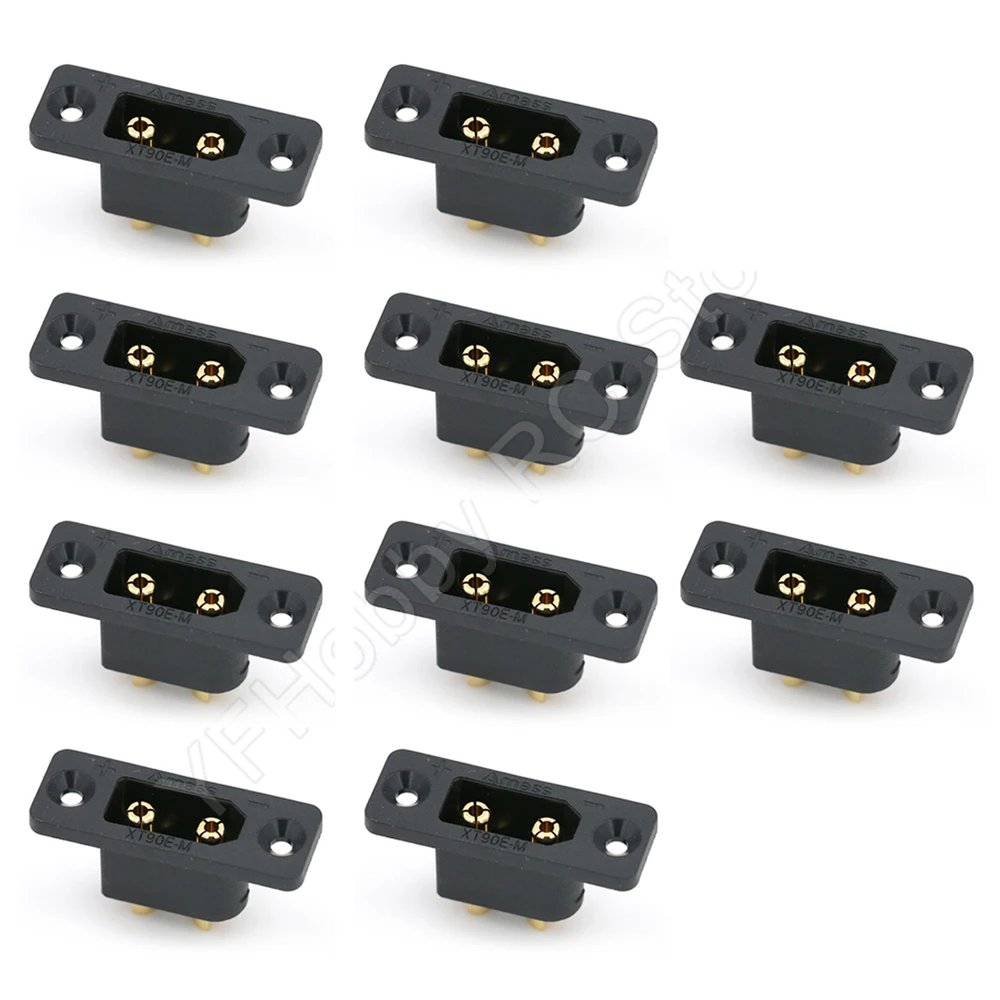 

Black Amass XT90E-M Battery Plug Gold-Plated Male Connector DIY Connecting Parts for RC Aircraft Drone Accessories