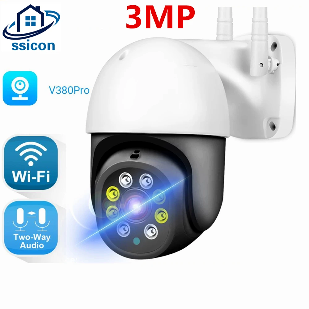 

3MP Wireless Outdoor IP Camera Waterproof V380 Pro Security Protection CCTV Smart Home Speed Dome WIFI Camera Two Ways Audio