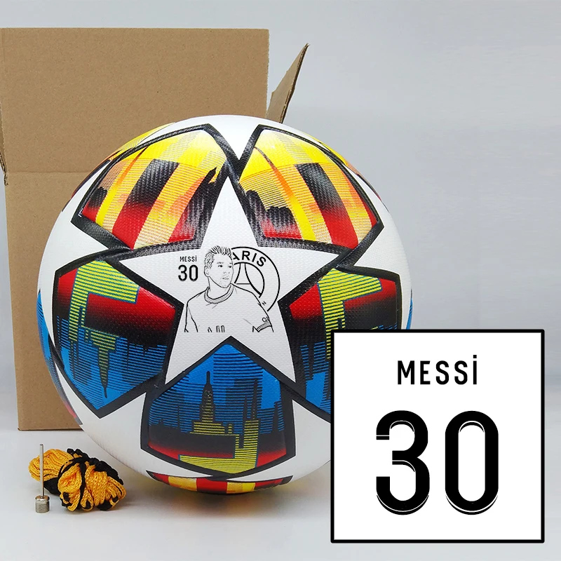 

Новинка 2022, бесшовный футбольный мяч из полиуретана, мячи для тренировок по футболу размера 5, высококачественный мяч для команды, с напечат...