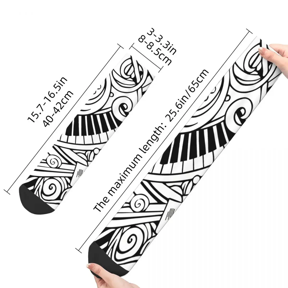 Забавные сумасшедшие носки для мужчин музыкальные Носки с рисунком каракули в