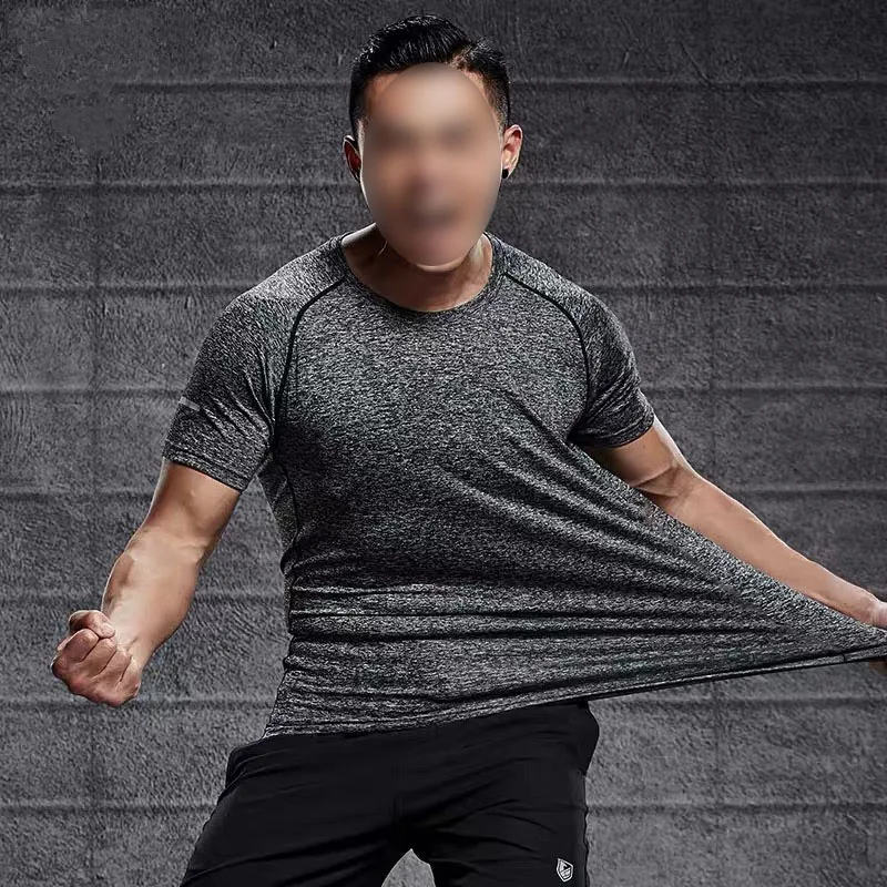 

Men's Quick-drying T-shirt Summer Sports Fitness Leisure High Elastic Light Breathable Round Neck Short-sleeved Top