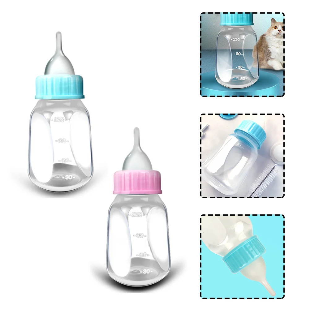 2Pcs For Pets Portable Pet Bottles Kitten Nursing Bottles for Hamster Kitten Newborn Pets Puppy