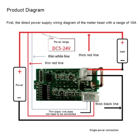 Gaqqee Вольтметр Амперметр DC 500V 10A красный синий